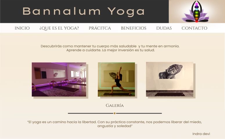 front end estudio de yoga